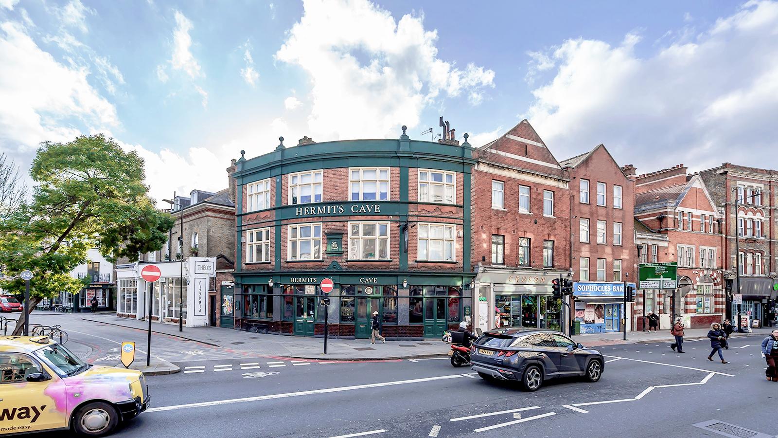 Hermits Cave Public House<br>28 Camberwell Church Street<br>London<br>SE5 8QU